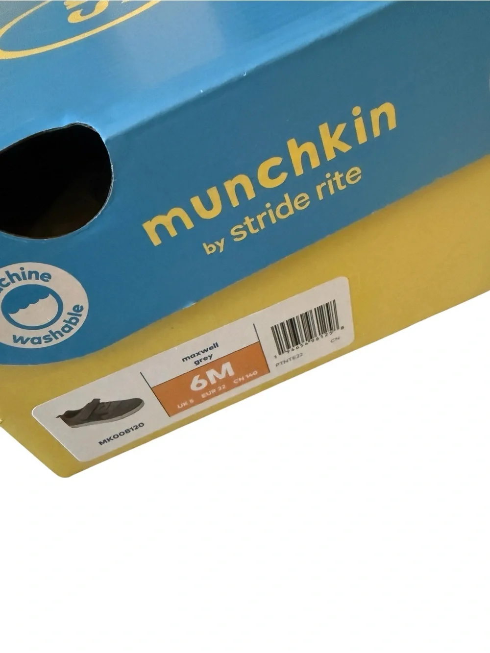 Munchkin by Stride Rite Maxwell Grey Sneakers  Kids Casual Gray and Brown NEW